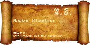 Mauker Blandina névjegykártya
